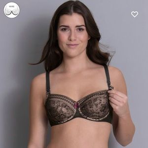 Anita Fleur black lace nursing bra size 40H / 40DDDDD